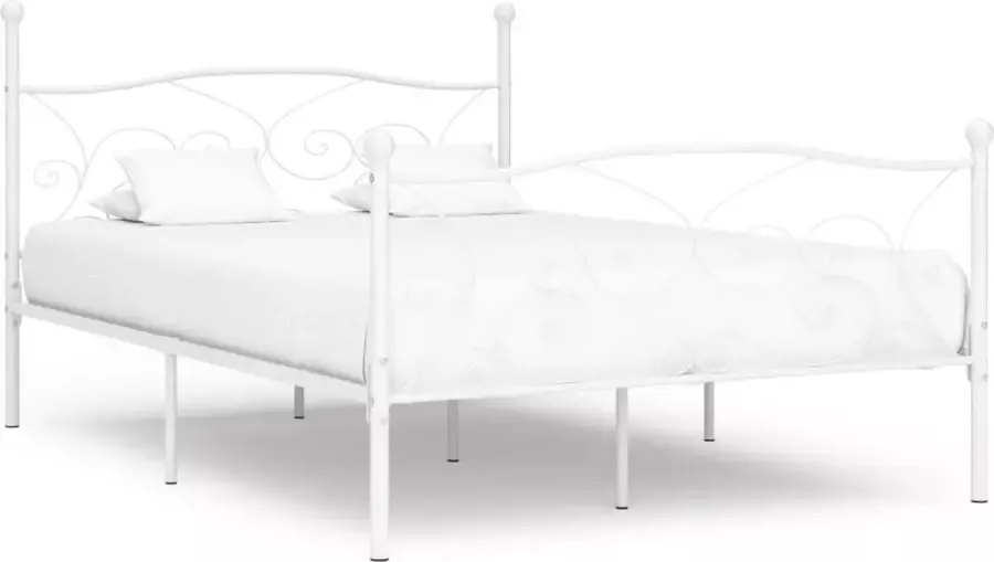 Medina Bedframe met lattenbodem metaal wit 160x200 cm
