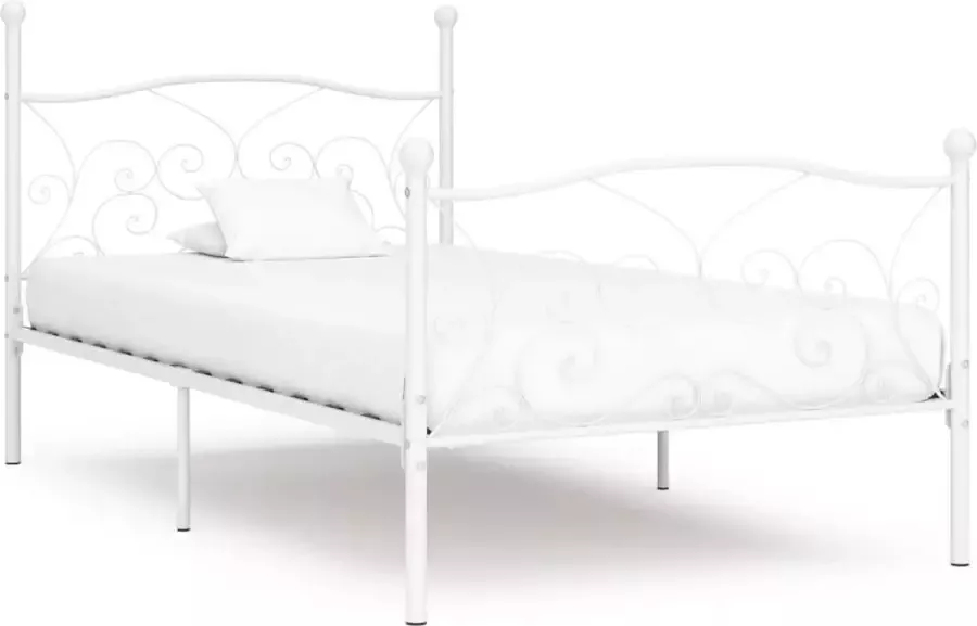 Medina Bedframe met lattenbodem metaal wit 90x200 cm