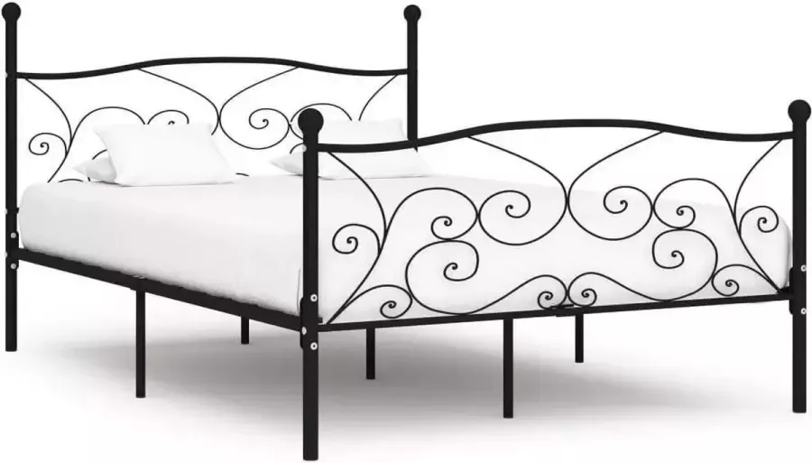 Medina Bedframe met lattenbodem metaal zwart 120x200 cm