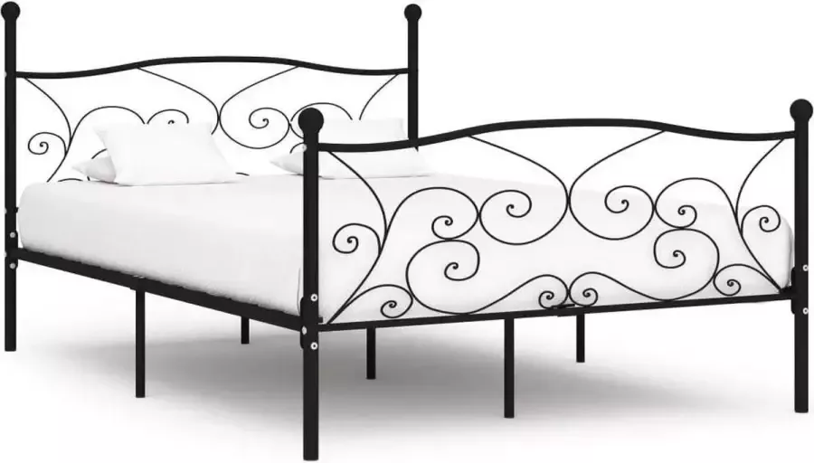 Medina Bedframe met lattenbodem metaal zwart 140x200 cm