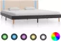 Medina Bedframe met LED stof crème en donkergrijs 180x200 cm - Thumbnail 1