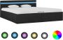 Medina Bedframe met opslag en LED stof donkergrijs 160x200 cm - Thumbnail 2
