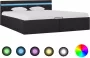 Medina Bedframe met opslag en LED stof donkergrijs 160x200 cm - Thumbnail 1