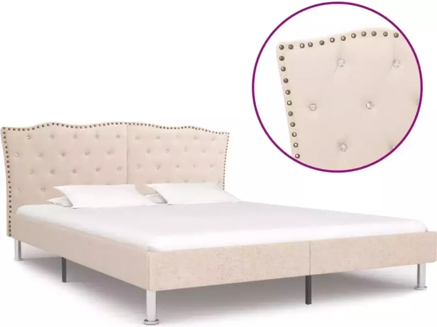 Medina Bedframe stof beige 180x200 cm