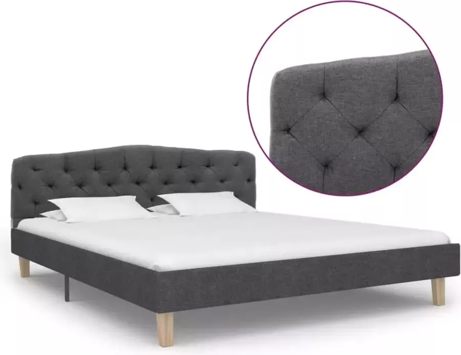 Medina Bedframe stof donkergrijs 140x200 cm