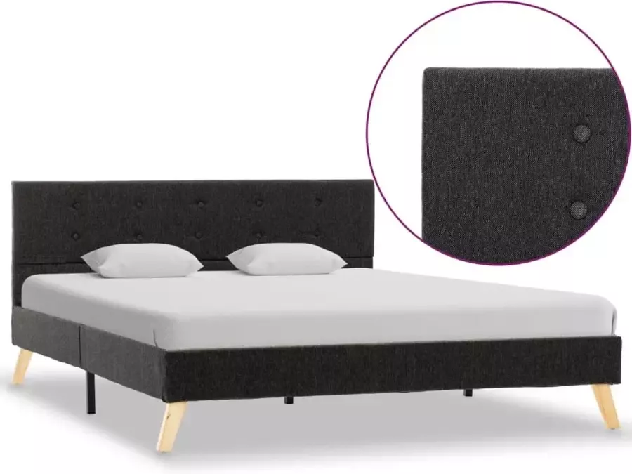 Medina Bedframe stof donkergrijs 140x200 cm