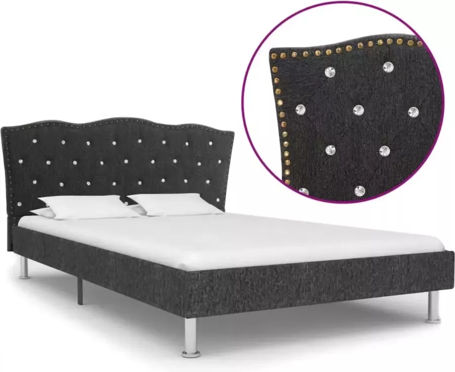 Medina Bedframe stof donkergrijs 140x200 cm