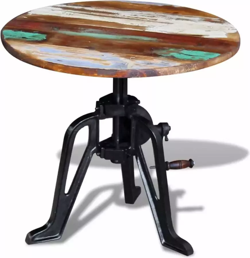 medina Bijzettafel 60x(42-63) cm massief gerecycled hout en gietijzer
