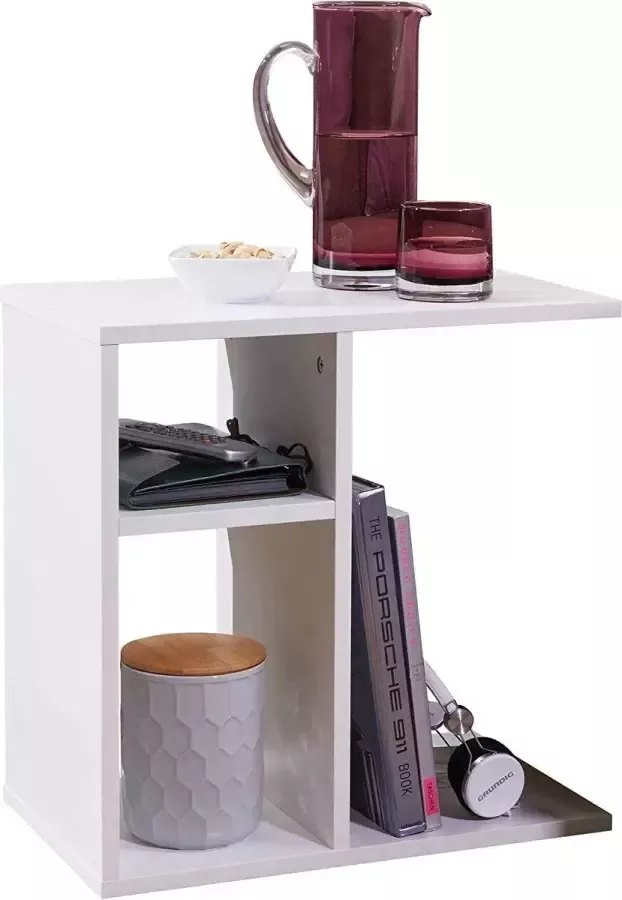 Medina Bijzettafel Hout Wit Bijzettafels Hout 50 x 50 x 30 cm