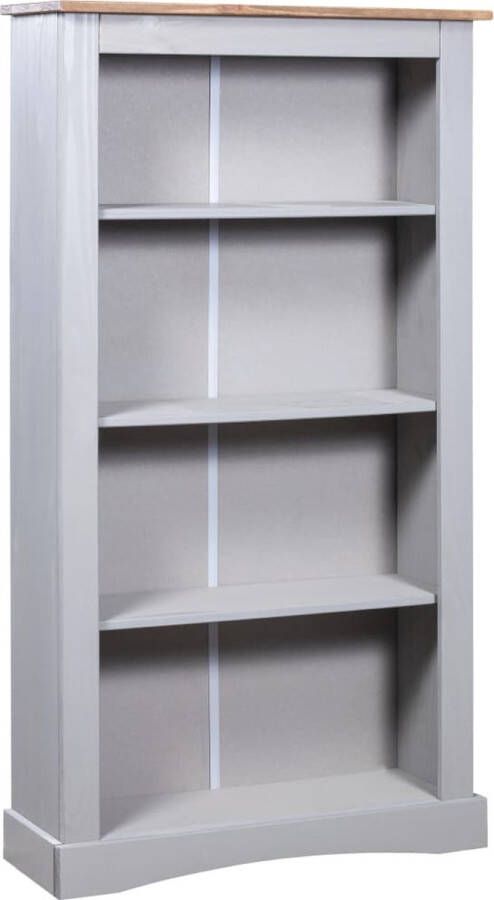 medina Boekenkast 4 planken 81x29x150 cm grenenhout Corona-stijl grijs