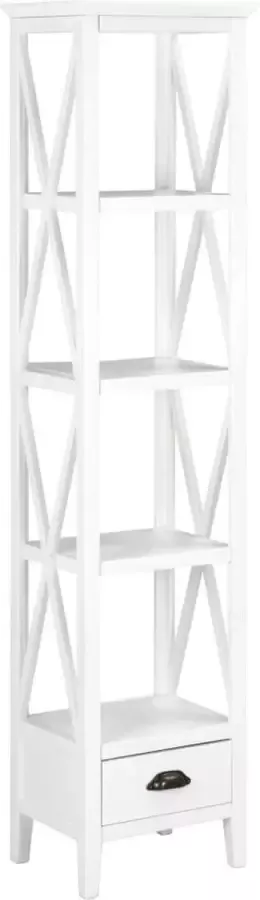 Medina Boekenkast met 1 lade 40x30x170 cm MDF wit