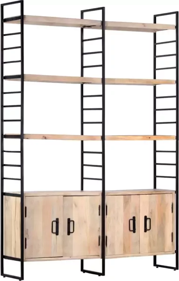 Medina Boekenkast met 4 schappen 124x30x180 cm massief mangohout