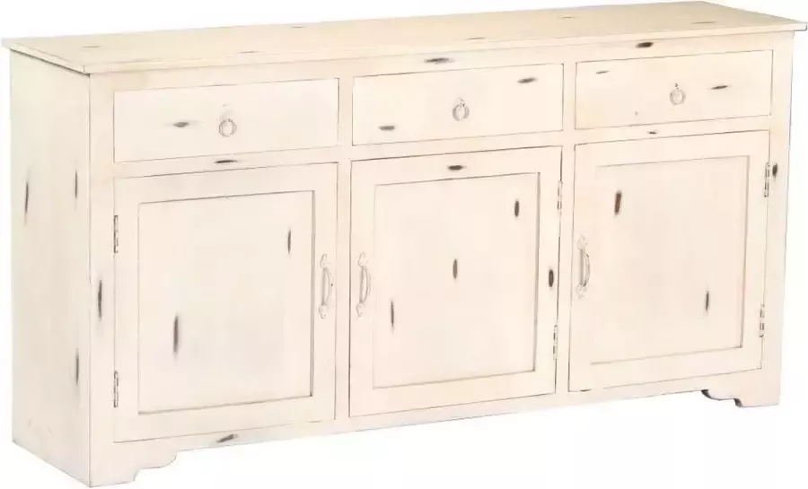 medina Dressoir 160x40x80 cm massief mangohout wit