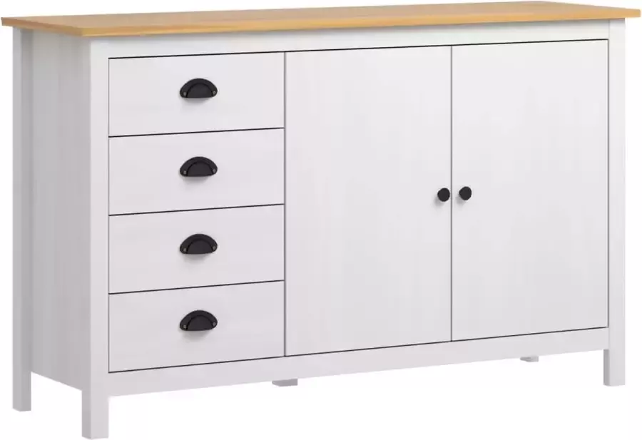 Medina Dressoir Hill Range 130x40x80 cm massief grenenhout wit