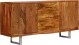 Medina Dressoir met bewerkte deuren 158x40x75 cm massief acaciahout - Thumbnail 1