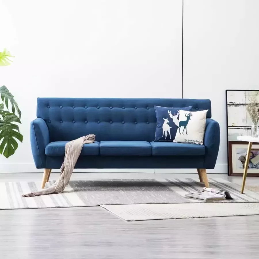 Medina Driezitsbank 172x70x82 cm stof blauw