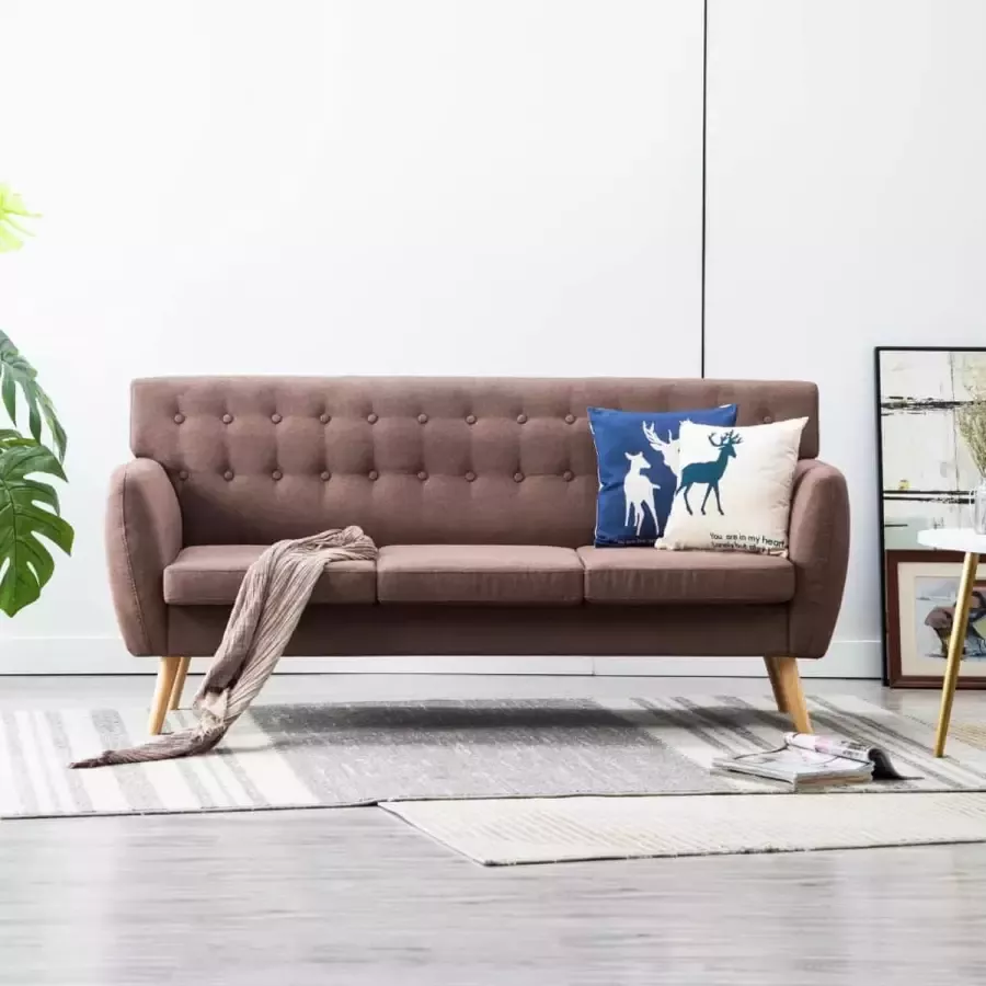 Medina Driezitsbank 172x70x82 cm stof bruin