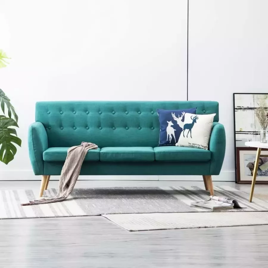 Medina Driezitsbank 172x70x82 cm stof groen