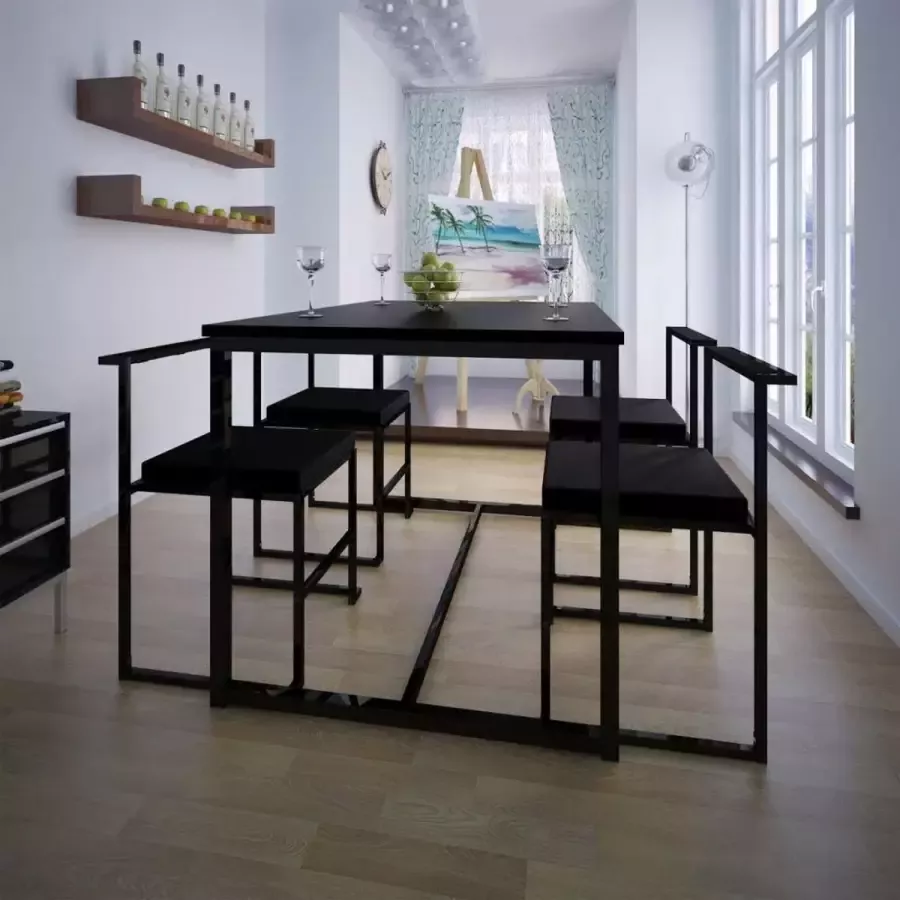 Medina Eetkamer set 5-delig zwart