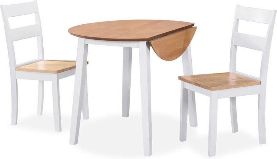 Medina Eetkamerset MDF en rubberwood wit 3-delig
