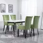 Medina Eetkamerstoel met armleuningen 4 st fluweel lichtgroen - Thumbnail 1