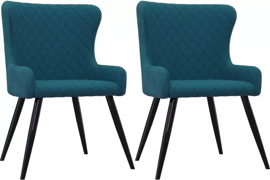 Medina Eetkamerstoelen 2 st fluweel blauw