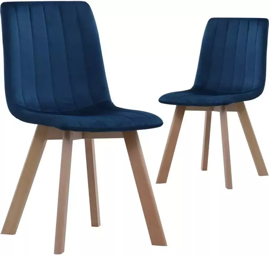 Medina Eetkamerstoelen 2 st fluweel blauw