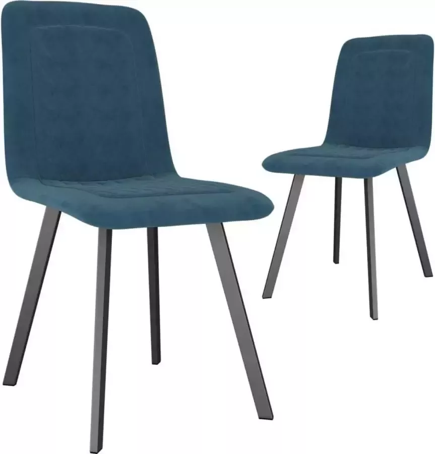 Medina Eetkamerstoelen 2 st fluweel blauw