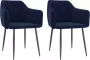 Medina Eetkamerstoelen 2 st fluweel blauw - Thumbnail 2