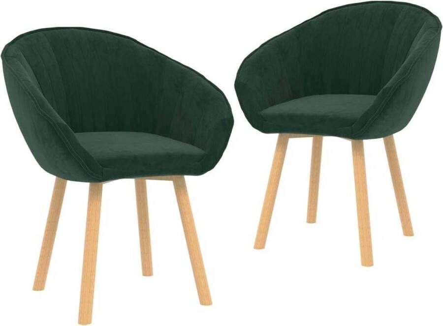 Medina Eetkamerstoelen 2 st fluweel donkergroen