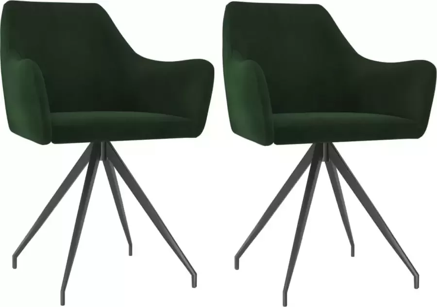 Medina Eetkamerstoelen 2 st fluweel donkergroen