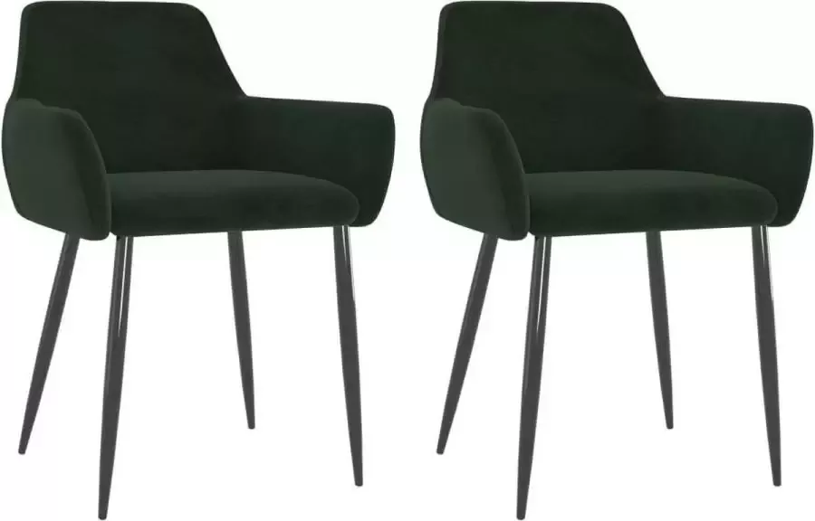 Medina Eetkamerstoelen 2 st fluweel donkergroen