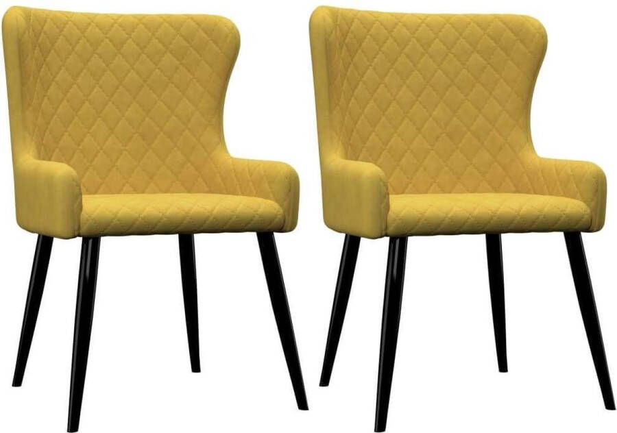 medina Eetkamerstoelen 2 st fluweel geel