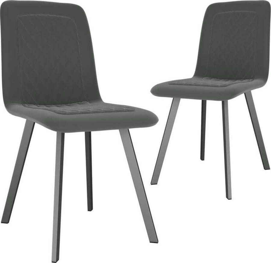 medina Eetkamerstoelen 2 st fluweel grijs