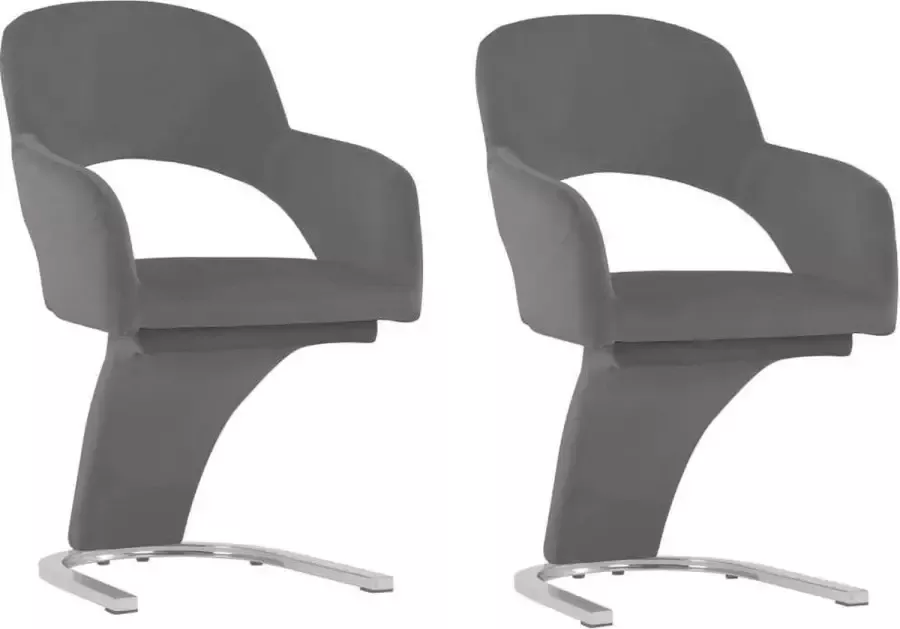 Medina Eetkamerstoelen 2 st fluweel grijs