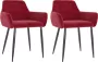Medina Eetkamerstoelen 2 st fluweel wijnrood - Thumbnail 1