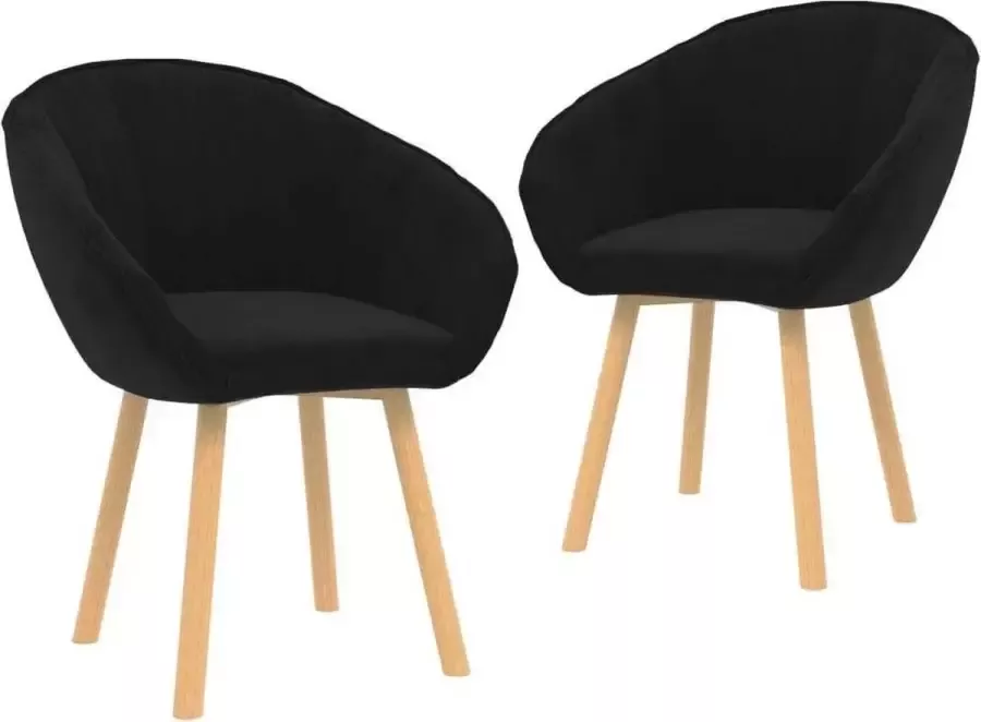Medina Eetkamerstoelen 2 st fluweel zwart