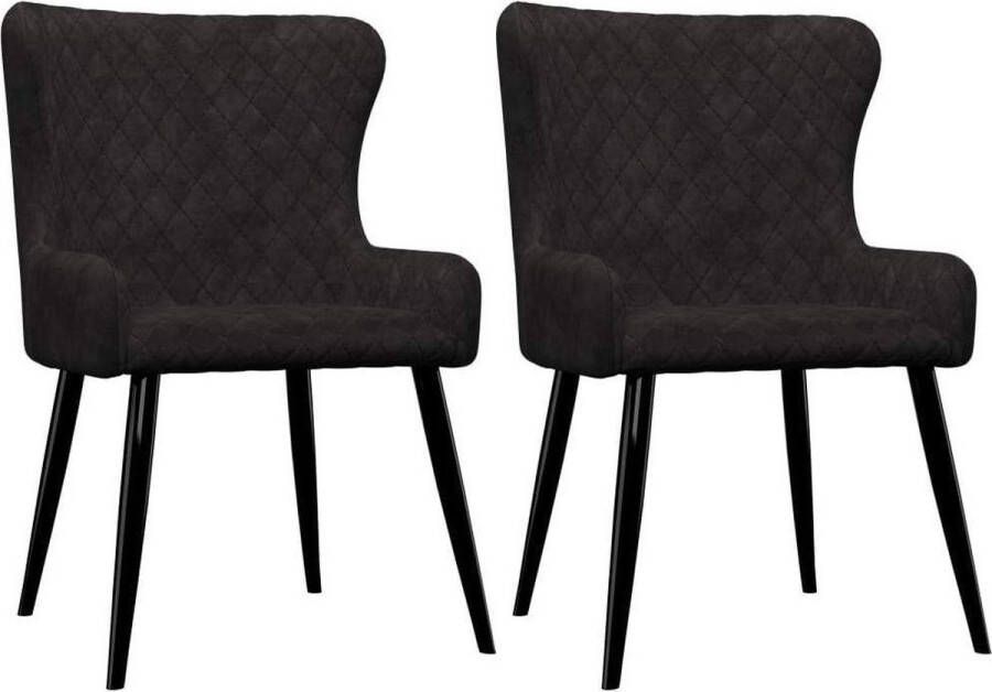 medina Eetkamerstoelen 2 st fluweel zwart