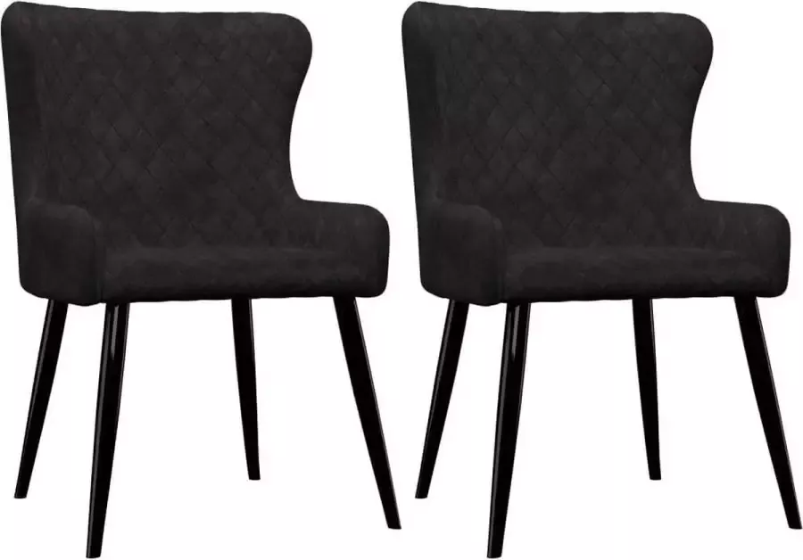 Medina Eetkamerstoelen 2 st fluweel zwart