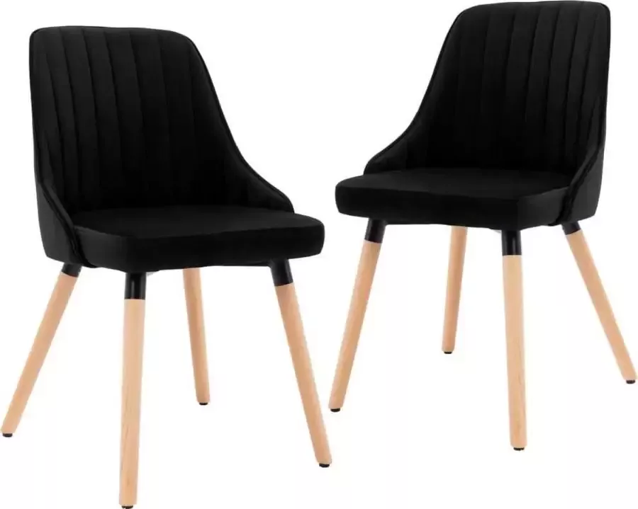 medina Eetkamerstoelen 2 st fluweel zwart