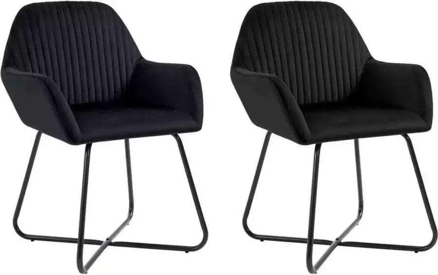 Medina Eetkamerstoelen 2 st fluweel zwart