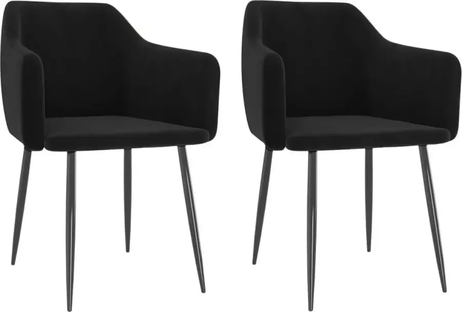 Medina Eetkamerstoelen 2 st fluweel zwart