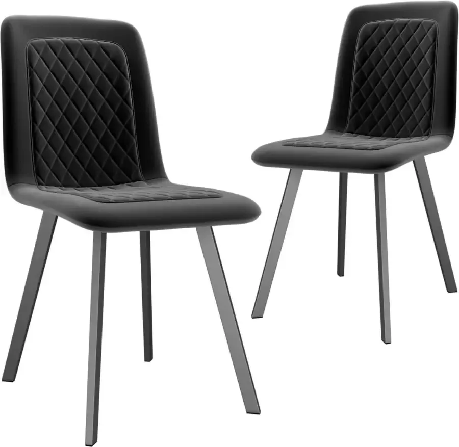 Medina Eetkamerstoelen 2 st fluweel zwart
