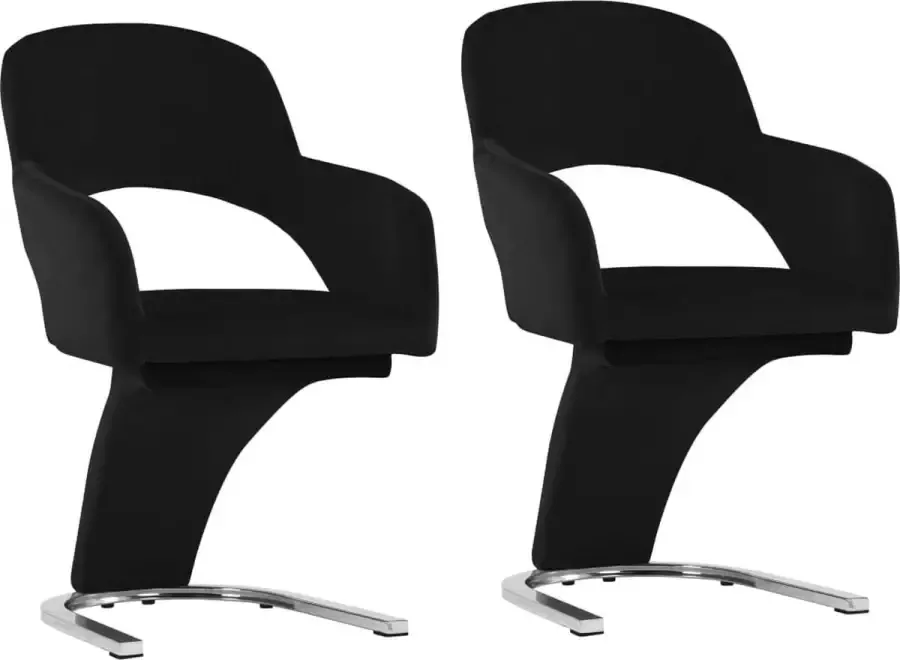 Medina Eetkamerstoelen 2 st fluweel zwart
