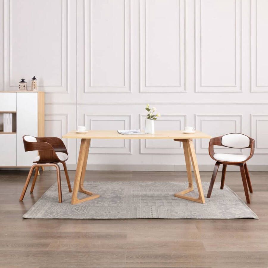 medina Eetkamerstoelen 2 st gebogen hout en kunstleer