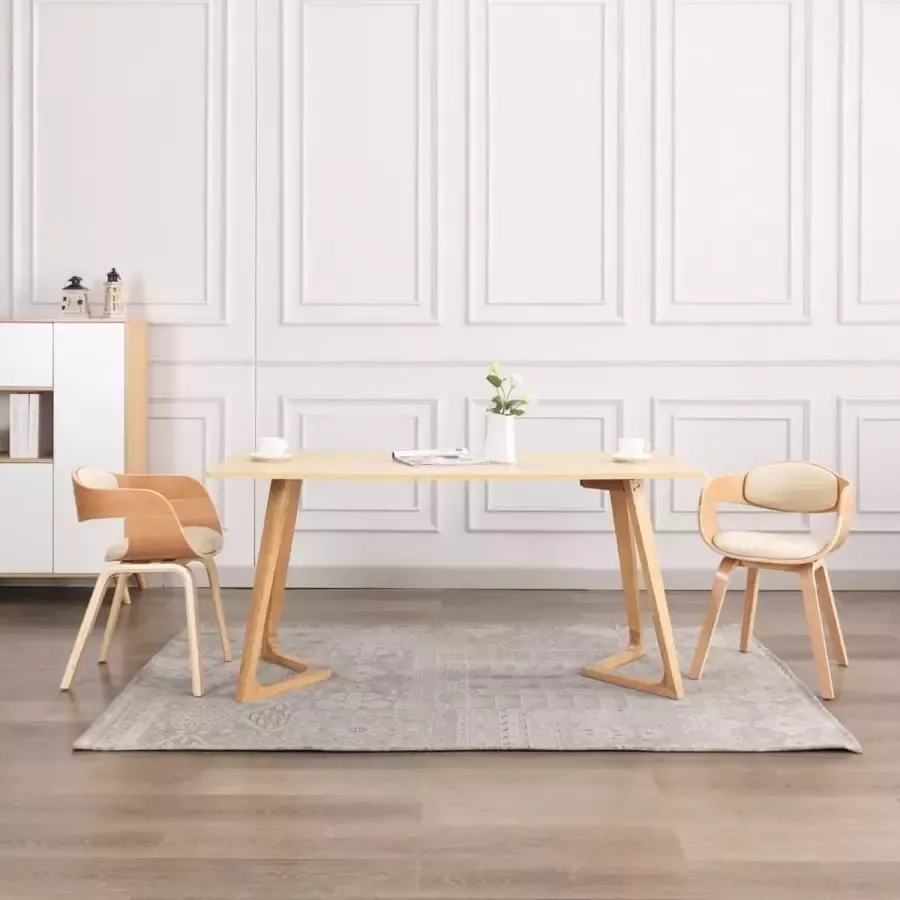 Medina Eetkamerstoelen 2 st gebogen hout en kunstleer