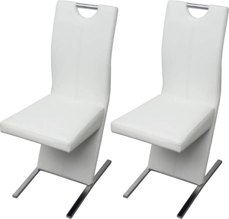 medina Eetkamerstoelen 2 st kunstleer wit