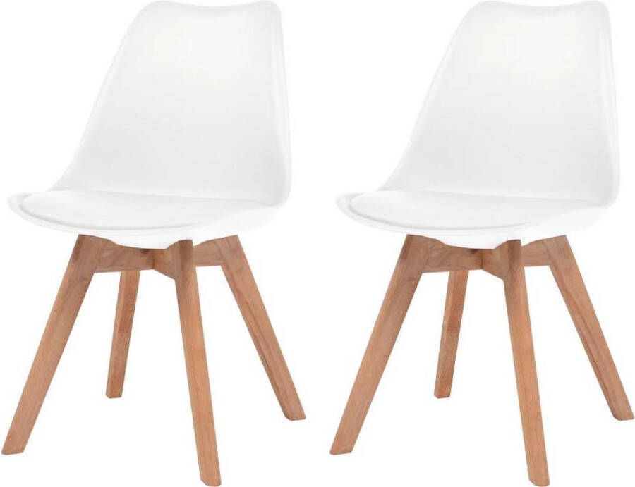 medina Eetkamerstoelen 2 st kunstleer wit