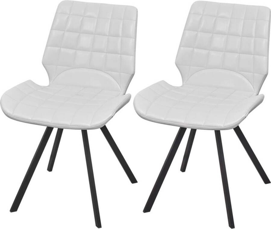 medina Eetkamerstoelen 2 st kunstleer wit