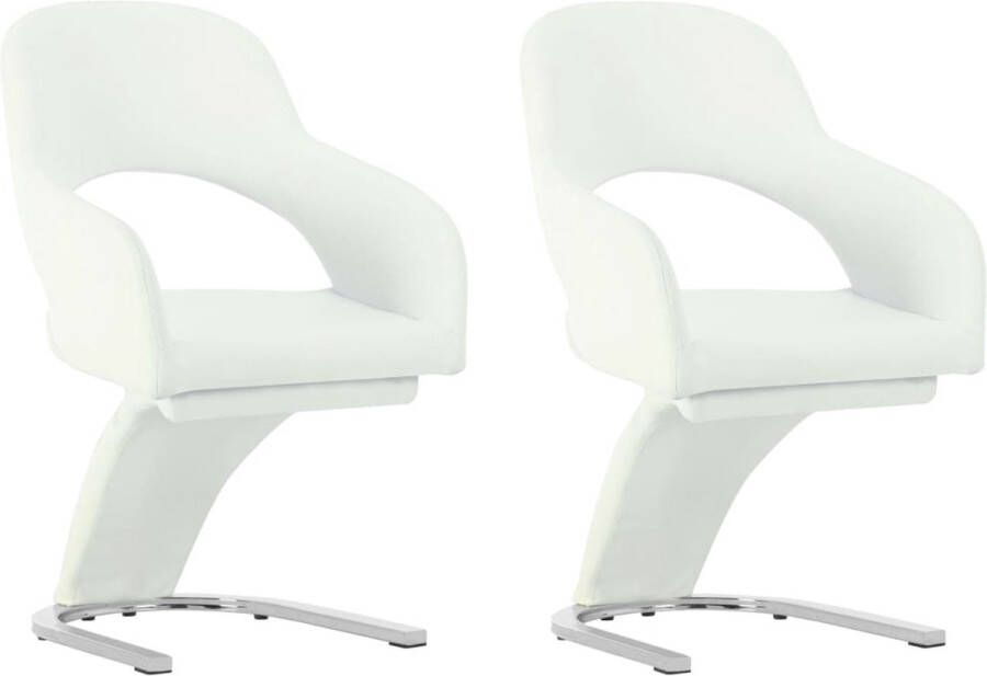 medina Eetkamerstoelen 2 st kunstleer wit